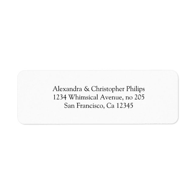 Elegant Serif Simple Return Address DYI Label (Front)