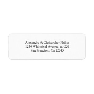 Elegant Serif Simple Return Address DYI Return Address Label