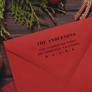 Elegant Serif Typography Family Return Address Self-inking Stamp