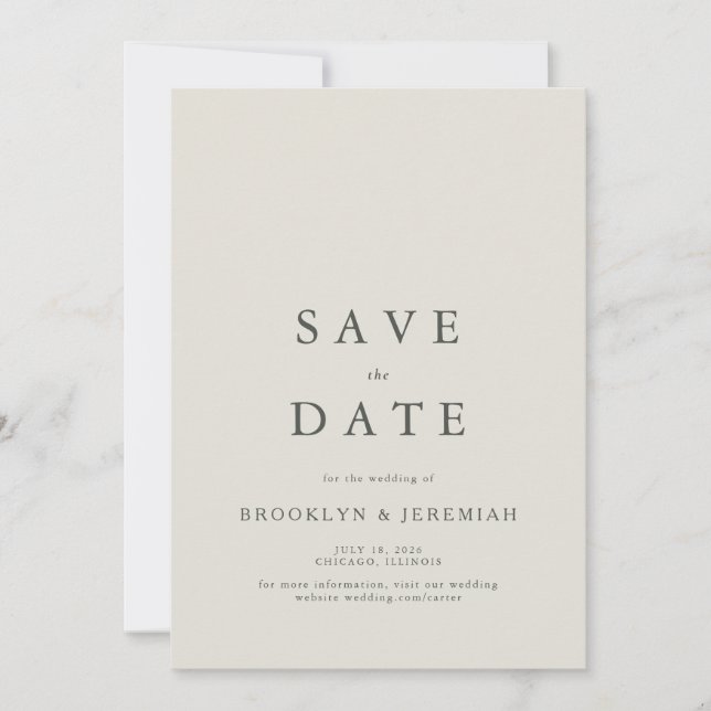 Elegant Serif Wedding Save the Date (Front)