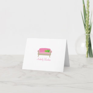 Elegant Settee Sofa Personalised Folded Note Cards
