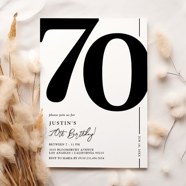 Elegant Seventy 70th Birthday Party Invitation (Creator Uploaded)