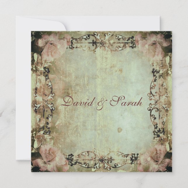 Elegant Shabby Chic Floral Save The Date (Front)