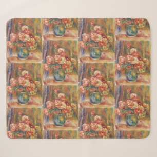 Elegant Shabby Chic Renoir Rose Painting Sherpa Blanket