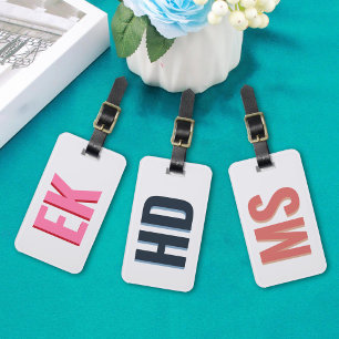 Elegant Shadow Monogram vintage Family Tour Luggage Tag