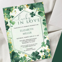 Elegant Shamrock Lucky in Love Bridal Shower