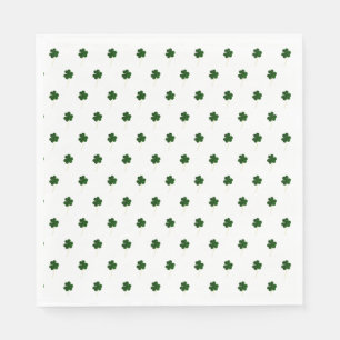 Elegant Shamrock Pattern Irish Good Luck Clovers Napkin
