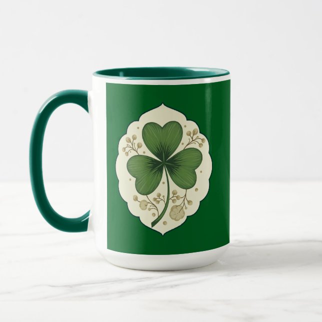 Elegant Shamrock St Patrick’s Day - caneca Mug (Left)