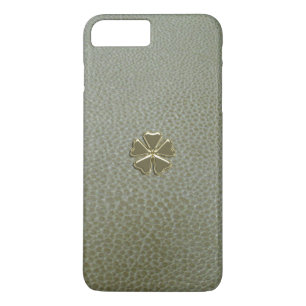 Elegant  Shamrock St.Patrick`s Day,Green Leather iPhone 8 Plus/7 Plus Case