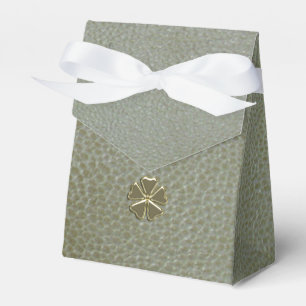 Elegant Shamrock St.Patrick`s Day,Green Leather Favour Box