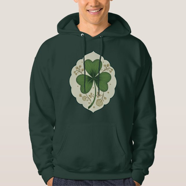 Elegant Shamrock St Patrick’s Day - Moletons Hoodie (Front)