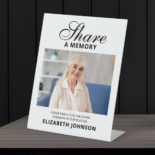 Elegant Share A Memory Funeral Photo Pedestal Sign