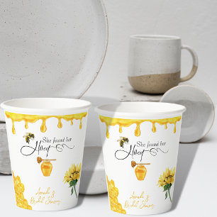 Elegant She Found Her Honey Bee Bridal Shower Paper Cups