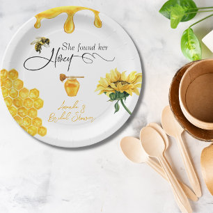 Elegant She Found Her Honey Bee Bridal Shower Paper Plate