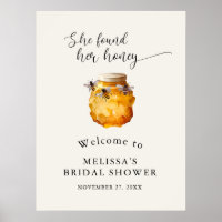 Elegant She Found Her Honey Bridal Shower Welcome