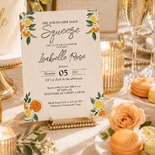 Elegant She Found Her Main Squeeze Bridal Shower Invitation