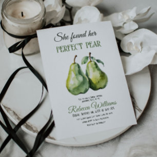 Elegant She Found Her Perfect Pear Bridal Shower Invitation