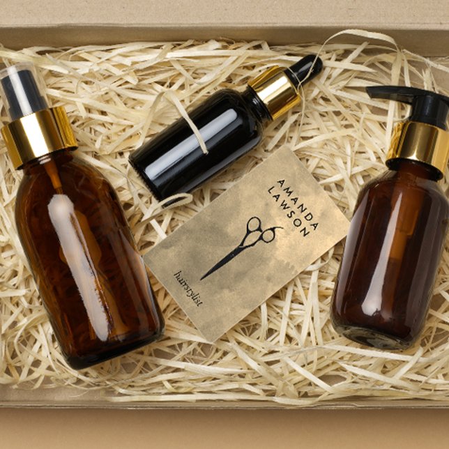 Elegant Shears Comb Grey Watercolor Business Card (Creator Uploaded)