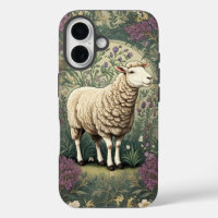 Elegant Sheep Lavender floral Background