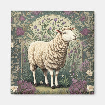 Elegant Sheep Lavender floral Background