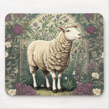 Elegant Sheep Lavender floral Background