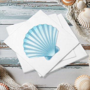 Elegant Shell Beach Blue Nautical Wedding Napkin