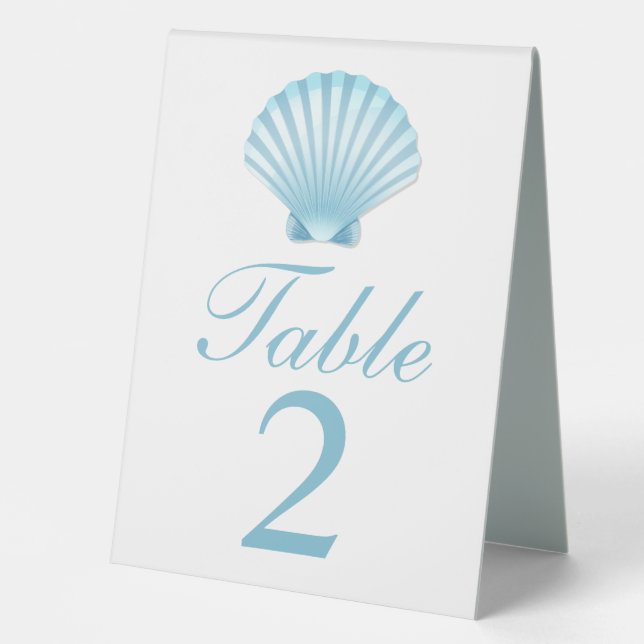 Elegant Shell Blue Nautical Beach Wedding (Front)