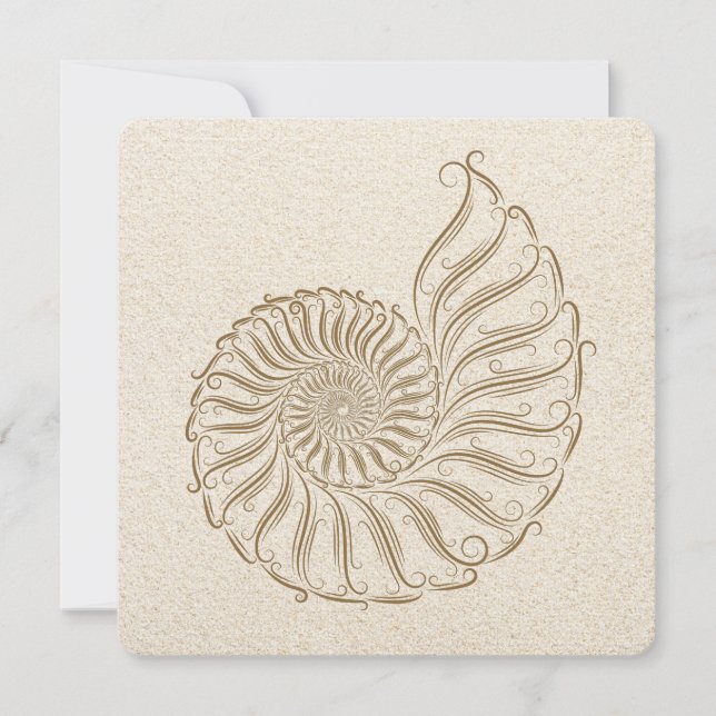 Elegant Shell Wedding Invitation (Front)