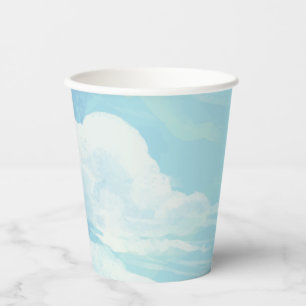 Elegant She's on Cloud 9 Blue Sky Bridal Shower Paper Cups