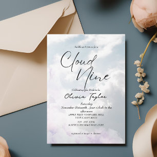 Elegant She's on cloud 9 Bridal Shower Invitation