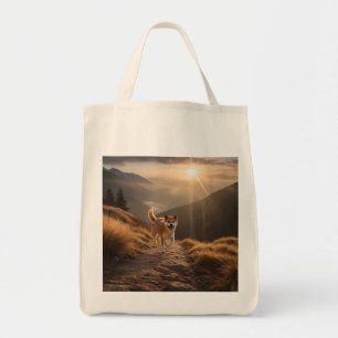 Elegant Shiba Inu Grocery Tote Bag