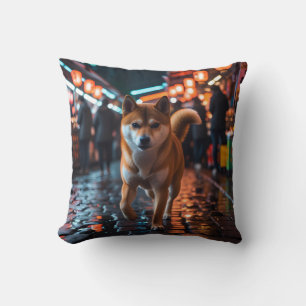 Elegant Shiba Inu Throw Pillow