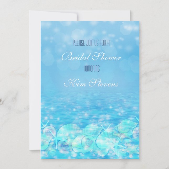 Elegant Shimmer Beach Water Summer Birthday Party Invitation (Front)