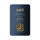 Elegant Shiny Blue Monogram Professional Modern 