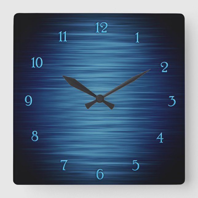 Elegant shiny blue shaded wall clock (Front)