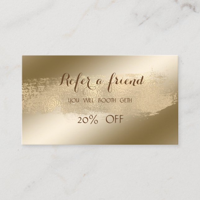Elegant ,Shiny,Brush Stroke   Referral Card (Front)