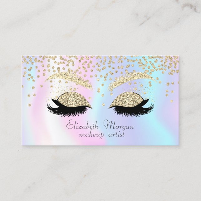 Elegant Shiny Diamonds-Glitter Faux Lashes Business Card (Front)