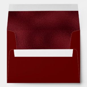 Elegant Shiny Faux Dark Red Foil Envelope