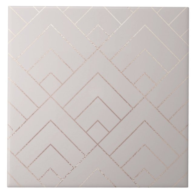 Elegant Shiny Geometric Pattern  Ceramic Tile (Front)