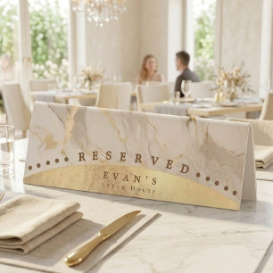 Elegant Shiny Gold White Marble Agate Reserved