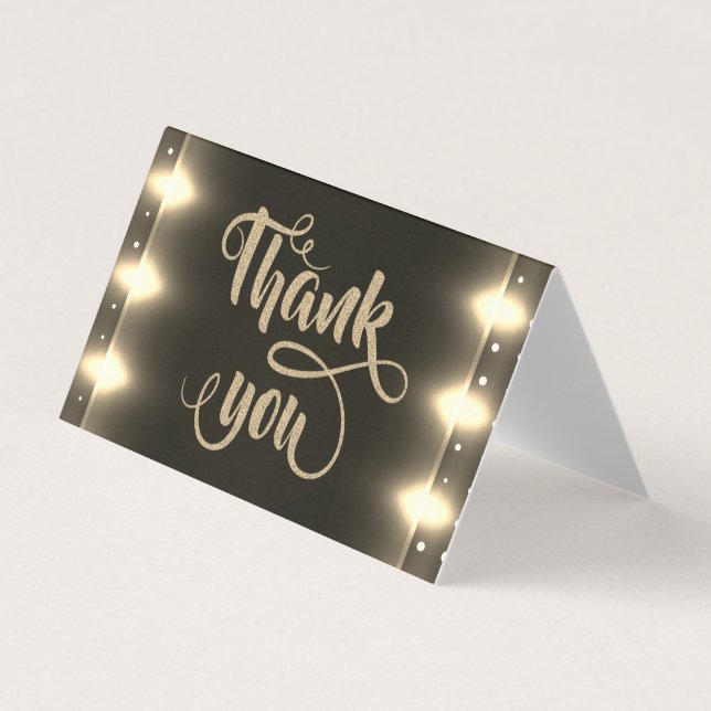 Elegant Shiny Lights Glittery Thank You Card (Front)