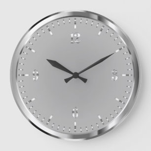 Elegant Shiny Silver Acrylic Wall Clock