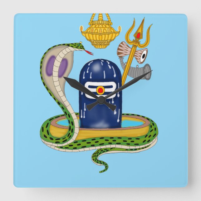 Elegant Shivlingam Clock – Divine Timepiece for Sp (Front)