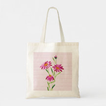 Elegant shopping bag with pink flowers