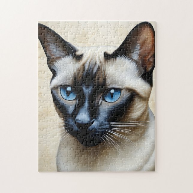 Elegant Siamese Cat Jigsaw Puzzle (Vertical)