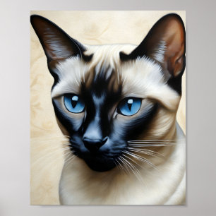 Elegant Siamese Cat Poster