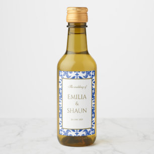 Elegant Sicilian Patterned Mini Wine Label