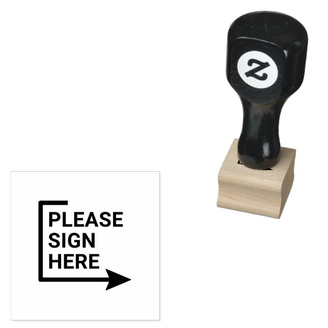 Elegant Sign Here Arrow Page Flag Indicator 1/2" Rubber Stamp (Stamped)