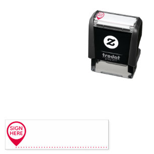 Elegant Sign Here Arrow Page Flag Indicator Mini Self-inking Stamp