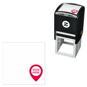 Elegant Sign Here Arrow Page Flag Indicator Mini Self-inking Stamp